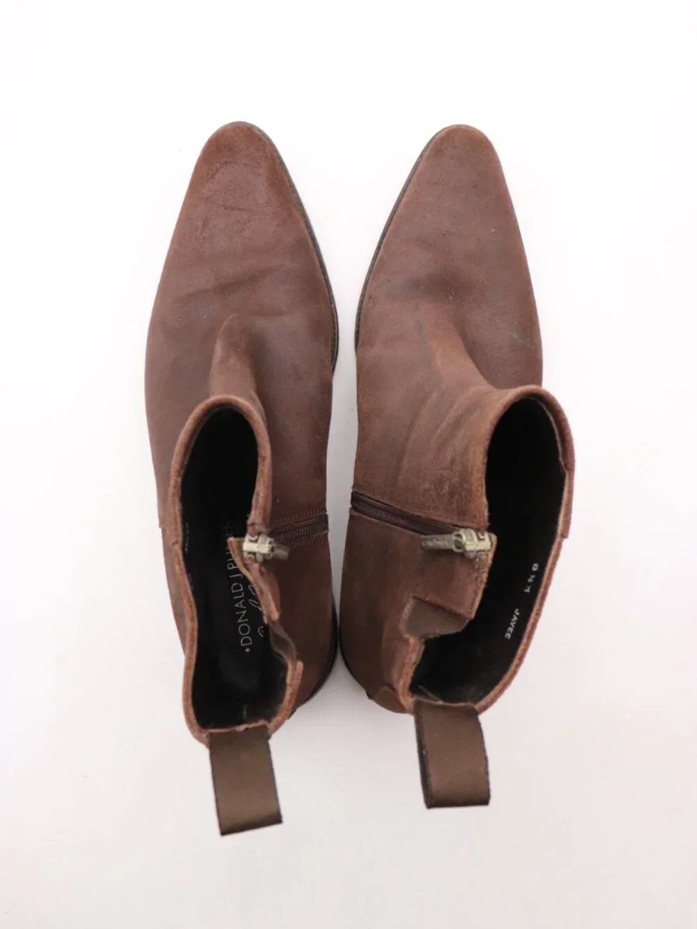 Donald J Pliner Boots Men's 8.5 Jayee Brown Waxed Suede Pointed Toe Ankle Shoes